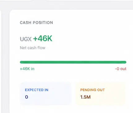Sanaa Finance cash-position view